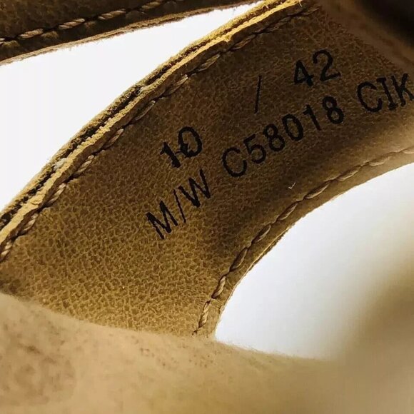 BOC Sandals Womens Size 10 Gold Born Concept Leather Buckle Cork Wedge Shoes - Picture 10 of 13